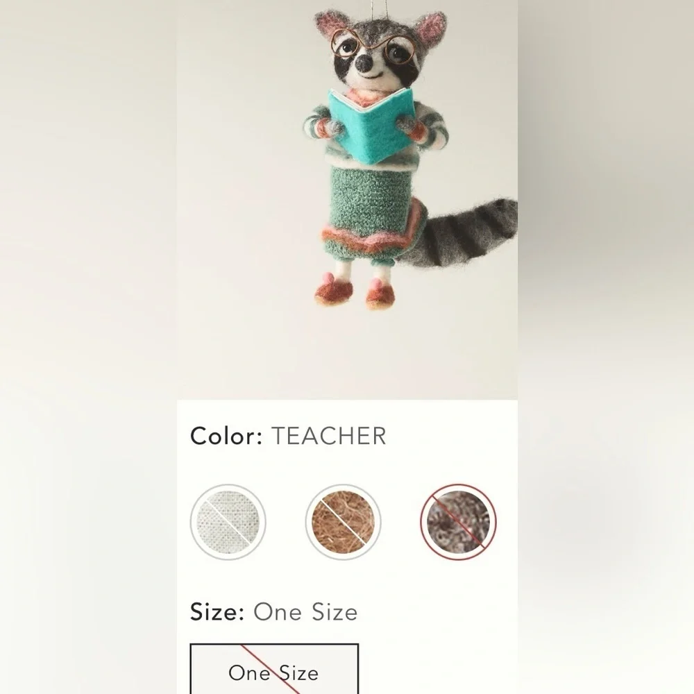 Anthropologie Hobbie Handmade Felt Ornaments Teachers NWT